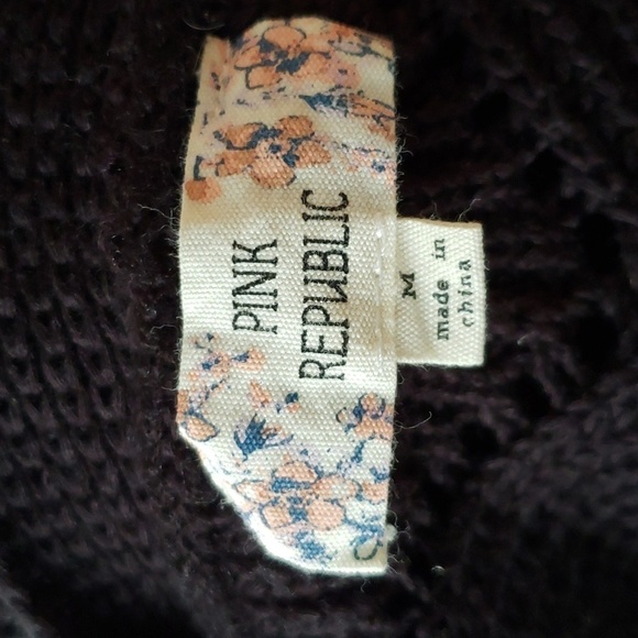 POINTELLE OPEN FRONT CARDIGAN WITH POCKETS Black - Picture 6 of 7